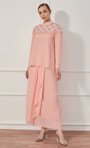 SIPO-Conjunto de ropa musulmana para mujer, Vestido largo de dos piezas de manga larga, transpirable, Color sólido, modesto, novedad, Primavera - Product Image 2