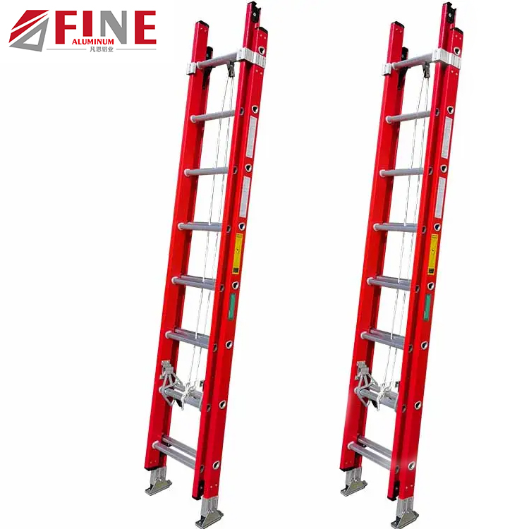 Escalera eléctrica de fibra de vidrio, accesorio de doble cara, plegable, de extensión, frp GRP