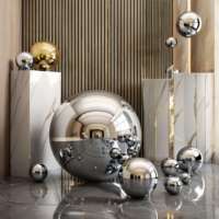 Boule de regard en acier inoxydable de luxe grande décoration de sol jardin paysage extérieur fontaine boule maison ornement étanche poli
