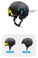 Casque de ski personnalisé avec lunettes, certifié CE EN1077, résistant aux chocs, pour les sports d'hiver
