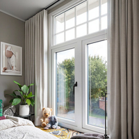 Fenêtre de Maison UPVC en Vinyle à Design Européen Blanche Double Vitrage Battante en PVC avec Option Automatique