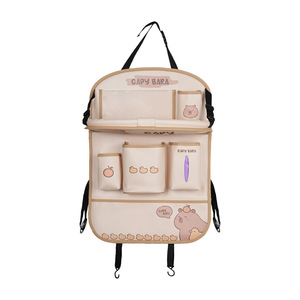Capybara <b>Car</b> Back Seat Organizer Multi Functional Storage Bag With <b>Table</b> And Pockets For Kids Travel Use - Product Image 5