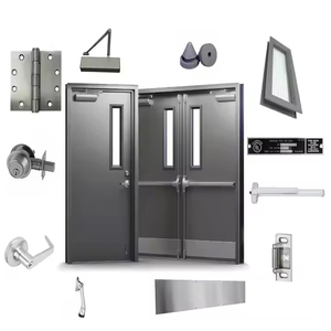 Commerciale 1-3 ore di acciaio ignifugo porta di legno tagliafuoco nominale porta singola o doppia aperta porte tagliafuoco esterne per le imprese - Product Image 5