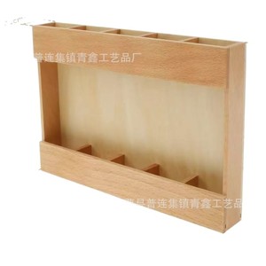 Estante de Pared de Madera para Pajitas, 1 Nivel, con Ventosa, Organizador de Cocina, Estante de Almacenamiento para Uso en Encimeras del Hogar - Product Image 1