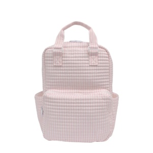 Mochila Rosa Personalizada Adorable, Mochila de Hombro Acolchada con Monograma, Mochila de Algodón para Pañales - Product Image 4