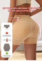 Culotte gainante pour femme avec coussinets amovibles, effet rehausseur de hanches et fessiers, contrôle du ventre, shorty sculptant rembourré