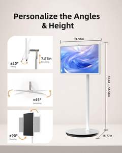 Écran portable blanc de 27 pouces, <span class=keywords><strong>TV</strong></span> 1080P, moniteur tactile, roues, caméra 8MP, Google <span class=keywords><strong>TV</strong></span>, Android 14, QC 8G RAM + 128G de stockage - Product Image 6