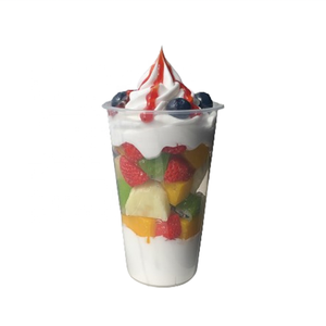 Gobelet Sundae aux fruits 16oz, crème glacée vanille, confiture chocolat-caramel, fraise, noix, myrtille pilée, smoothie santé, modèle d'aliments factices - Product Image 3