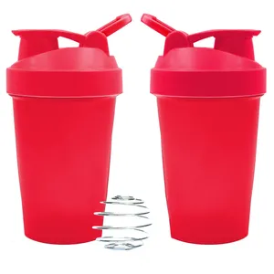 hot sale cylinder 600ml plastic protein shaker with mixing ball for Outdoor Travel Camping Hiking