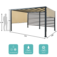 Pergola de jardin, arches, tonnelles, pergolas à cadre métallique avec couvercle supérieur amovible, Pergola de Patio 12x12 'gazébo d'extérieur