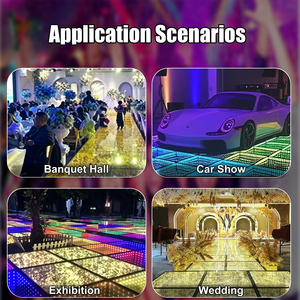 Panneau de piste de danse LED portable 50x50cm à effet étoile 3D pour mariage, en verre trempé, Plug & Play pour fêtes, événements, DJ, <span class=keywords><strong>disco</strong></span> - Product Image 4
