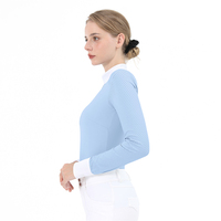 Chemise d'équitation à fermeture éclair invisible RTS, manches longues, séchage rapide, extensible dans quatre directions, pour femmes.