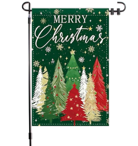 Bandiera da Giardino con Albero di Natale Sempreverde 12x18 Pollici, Doppia Faccia per Esterno, Bandiera Natalizia per Cortile e Giardino - Product Image 2