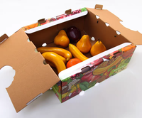 Boîte cadeau pliable écologique pour fruits avec impression de logo couleur personnalisée, panier en carton portable et ensemble cadeau de fruits