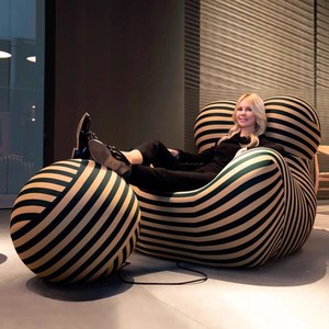 โซฟาผ้าหรูหราเบาสบายพร้อมฟองน้ำความหนาแน่นสูง ปรับเอนนอนได้ โซฟาเดี่ยวแบบถอดปลอกได้ - Product Image 3