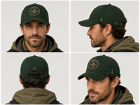 Casquette de baseball unisexe en sergé de coton à 6 panneaux, avec badge boussole, pour le marché des articles de randonnée et d'extérieur, personnalisable avec logo, directement de l'usine