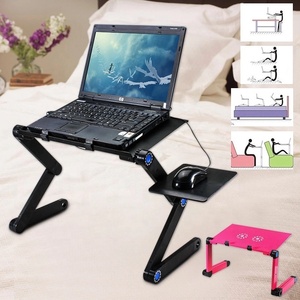 Ergonomic Aluminum Laptop Table 360 Degree Adjustable Foldable Notebook Holder Heat Dissipation <strong>Riser</strong> <strong>for</strong> Sofa Couch Use - Product Image 5
