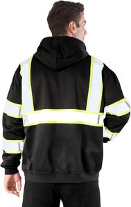 XINTEX 하이 비스 안전 운동복 건설 폴라 양털 남성 반사 높은 가시성 안전 까마귀 - Product Image 4