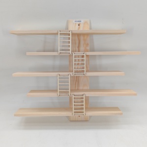 Étagère de <span class=keywords><strong>cuisine</strong></span> rustique avec porte-serviettes sculpté Orgue original flottant en bois vertical pour salle de bain et salon - Product Image 4