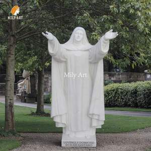 Cuộc sống kích thước bằng đá cẩm thạch trắng nữ tu bức tượng đá Nhà thờ tượng để bán - Product Image 1