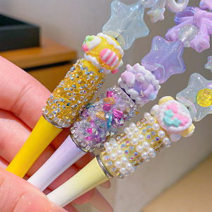 Children's High-End Black Metal Ballpoint Pen Cute Cartoon Flash Diamond Bow Rotating Writing Tool 0.5 mm Homework - Product Image 2