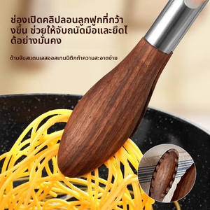 Walnut Stainless Steel Food Grade Household Solid <strong>Wood</strong> Food <strong>Tongs</strong> with Multifunctional Heat-resistant Food <strong>Tongs</strong> - Product Image 2