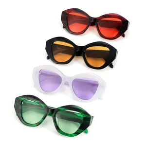 Italian Mazzucchelli Glasses High Quality Handmade OEM Luxury Design Cellulose Cat Eye Recycled Sunglasses Acetate