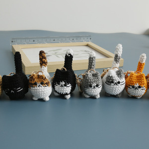 Llavero de Gato Tejido a Crochet Hecho a Mano, Amigurumi Gatito, Colgante de Animal Tejido para Bolso, Lindo Gato Calico, Tuxedo, Tabby, Peluche, Regalo - Product Image 4