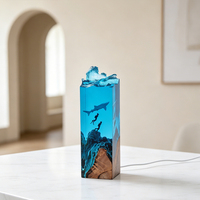 Lampe de bureau en résine époxy géante en forme de requin baleine, avec USB et variateur d'intensité, pour les amateurs de plongée, cadeau souvenir