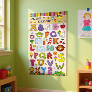 Pegatinas decorativas de alfabeto y números para habitación infantil, calcomanías de pared de 73x40cm - Product Image 3