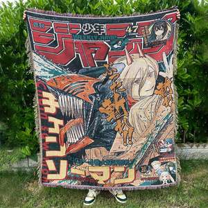 Hoshom extérieur pique-nique tapisserie couverture personnalisée Anime corail polaire jeter avec gland pour printemps usage domestique en gros - Product Image 3