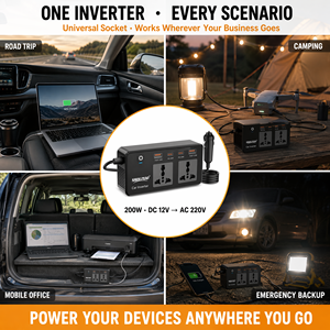 Mini Inverter Auto 200W 12V/220V, Caricabatterie e <span class=keywords><strong>Adattatore</strong></span> per Auto, Convertitore da 12V a 110V/220V 200W - Product Image 6