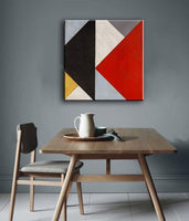 Peinture murale moderne abstraite Mondrian, blocs de couleurs rouge, jaune, bleu, carrés, sans cadre, peinture décorative esthétique pour chambre d'enfant