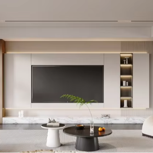 Mueble de Salón Moderno, Mueble de Pared de Madera, Soporte para TV con Chimenea Eléctrica - Product Image 1