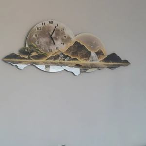 Lámpara LED de Lujo Moderna con Pintura UV para Dormitorio, Decoración de Paisaje, Arte en Hierro, Reloj de Porcelana de Cristal - Product Image 4