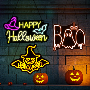 Tùy Chỉnh Halloween LED Neon Dấu Hiệu Ma Bí Ngô Bat Ánh Sáng USB Powered Tường Trang Trí Nội Thất Cho Bên Cửa Hàng Thanh Trẻ Em Phòng Sản Xuất Nhanh - Product Image 1