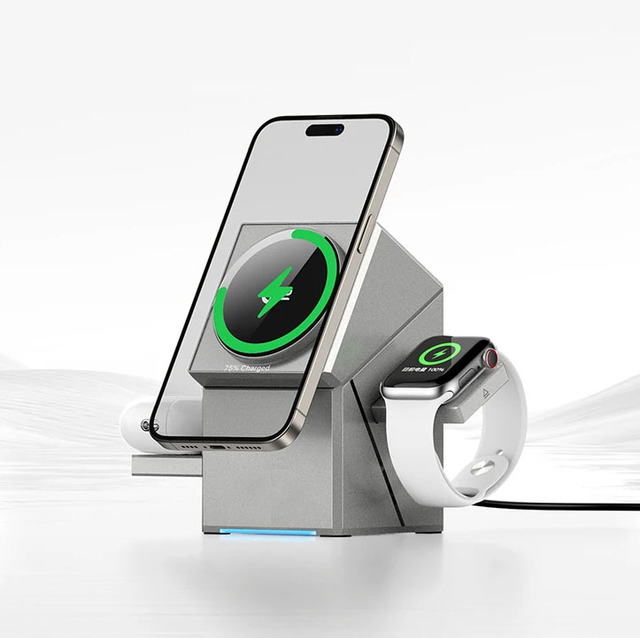 Qi2 3 in 1 Magnetic Rotating Magic Cube Wireless Charger Suitable for Apple 15 Watch Stand