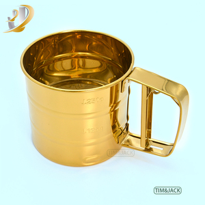 Setaccio per Zucchero e Farina in Acciaio Inox Stile INS, Ecologico, Colore Ottone Anticato/Oro/Nero, per Pasticceria e Panificazione - Product Image 2