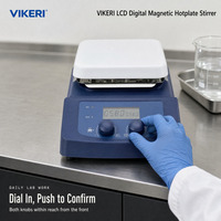 VIKERI MS-H380-Pro LCD Digital Magnetic Hotplate Stirrer 200-1500 RPM 380 ° Pelat Berlapis Keramik C untuk Penggunaan Laboratorium
