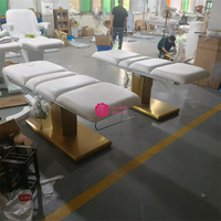 Yicheng Beauté Luxe Moderne Or Salon Meubles Électrique Beauté Du Visage Lit De Massage Cosmétique Du Visage Spa Lash Lit à vendre