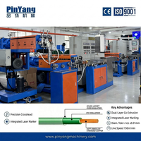 Línea de Coextrusión de Doble Capa de Precisión Pinyang para Cableado de Construcción con Revestimiento de Nylon THHN, Maquinaria Extrusora de Cable de PVC