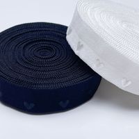 Bande élastique en nylon jacquard à motif cœur, couleur unie, avec largeur personnalisable pour vêtements et couture de lingerie
