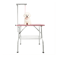 [HEDYS GROOMING] Table de toilettage pour animaux de compagnie écologique, pliable, portable, robuste, en acier inoxydable et contreplaqué, montage facile, surface lisse