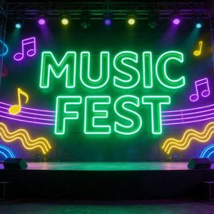 Insegna al Neon con Musica dal Vivo per Decorazione Murale, Insegna Luminosa a LED con Parole Musicali, Insegna al Neon Rosa, Insegna al Neon Blu con Lettere per Camera da Letto e Studio Musicale - Product Image 2