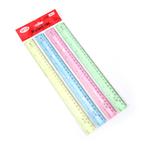 Gốc Cai Trị Nhà Máy Nhà Sản Xuất Màu Xanh Màu Hồng Màu Xanh Lá Cây Màu Vàng Cai Trị Gói 30Cm/12 Inch Nhựa 4Pcs Vẽ Cai Trị Thiết Lập Cho Sinh Viên - Product Image 1