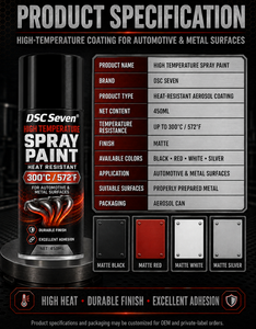 <span class=keywords><strong>Pintura</strong></span> en Aerosol Negra Mate de 400 ml Resistente <span class=keywords><strong>a</strong></span> Altas Temperaturas para Tubos de Escape, Revestimiento Industrial para Motores - Product Image 3