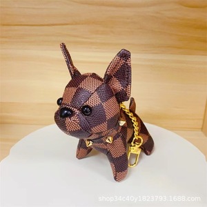 Trendy French Bulldog Leather Pendant Keychain Cotton <strong>Plush</strong> Dog Bag Charm Buckle Chain for Backpack Handbag <strong>Plush</strong> <strong>Keychains</strong> <strong>Toys</strong> - Product Image 3