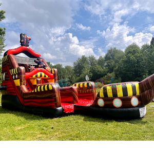 Castillos inflables comerciales al por mayor para niños, con temática pirata, tobogán acuático inflable comercial de PVC - Product Image 2