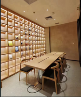 Bibliothèque Moderne Écologique Robuste avec Éclairage LED en Bois pour Librairie