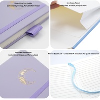 Soft-Touch PU A6 Taschennotizbuch mit Mondgoldprägung, Rückenstichheftung, Gummiband, Linierten Innenseiten und Individuellem Logo Mini-Journal